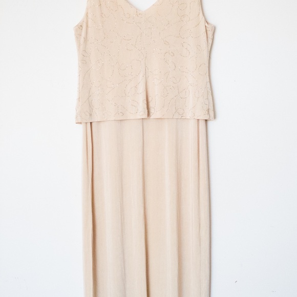 Ronni Nicole Petite by Ouida | Vintage 90's Champagne Evening Dress | Size 8P - Picture 6 of 11